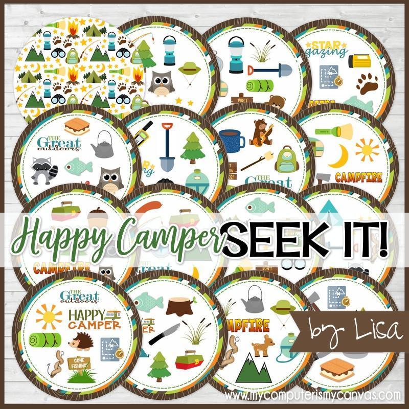 SEEK IT! {Happy Camper} PRINTABLE Matching Game-My Computer is My Canvas
