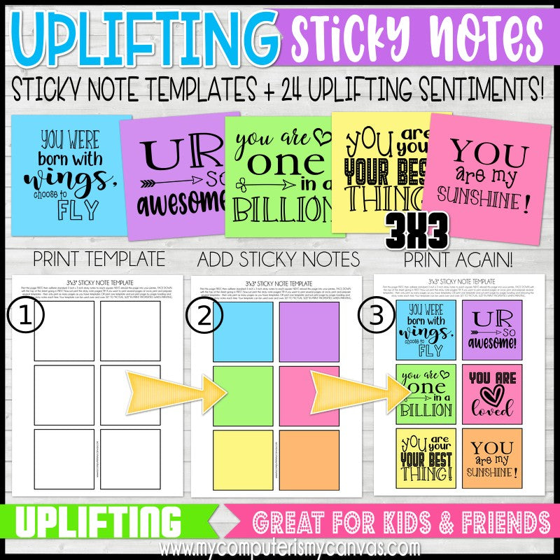 UPLIFTING QUOTE Sticky Notes {POSITIVE} PRINTABLE – My Computer is My ...