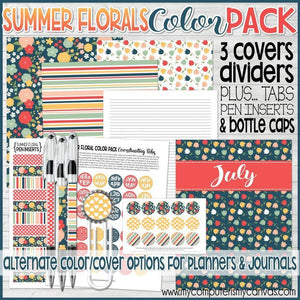 SUMMER FLORALS Color Pack {Alternate Covers/Accessories for Planners/Journals} PRINTABLE