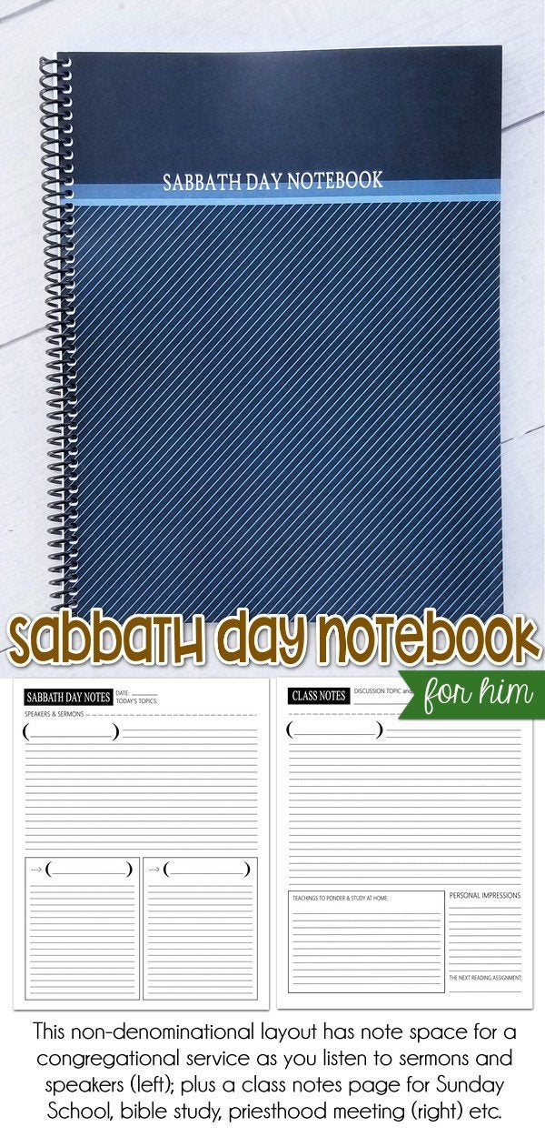 Sabbath Day Notebook {FOR HIM} PRINTABLE-My Computer is My Canvas