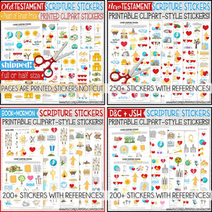 Scripture Sticker {Clipart Style} BUNDLE - PRINTABLE
