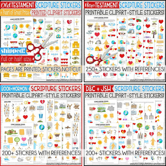 Scripture Sticker {Clipart Style} BUNDLE - PRINTABLE