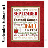 September or Fall Subway Art PRINTABLE-My Computer is My Canvas