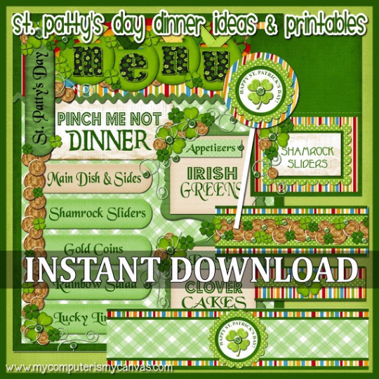 St. Patrick's Day Dinner Ideas with Printables-My Computer is My Canvas