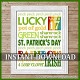St. Patrick's Day or March Subway Art PRINTABLE-My Computer is My Canvas
