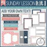 DIY Sunday Lesson Kit #1 {Blank Editable Template} PRINTABLE-My Computer is My Canvas