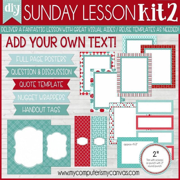 DIY Sunday Lesson Kit #2 {Blank Editable Template} PRINTABLE-My Computer is My Canvas