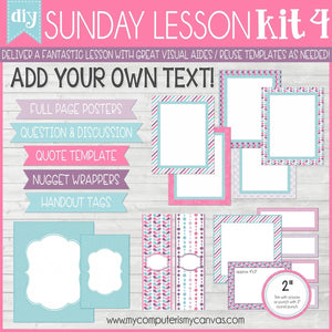 DIY Sunday Lesson Kit #4 {Blank Editable Template} PRINTABLE-My Computer is My Canvas