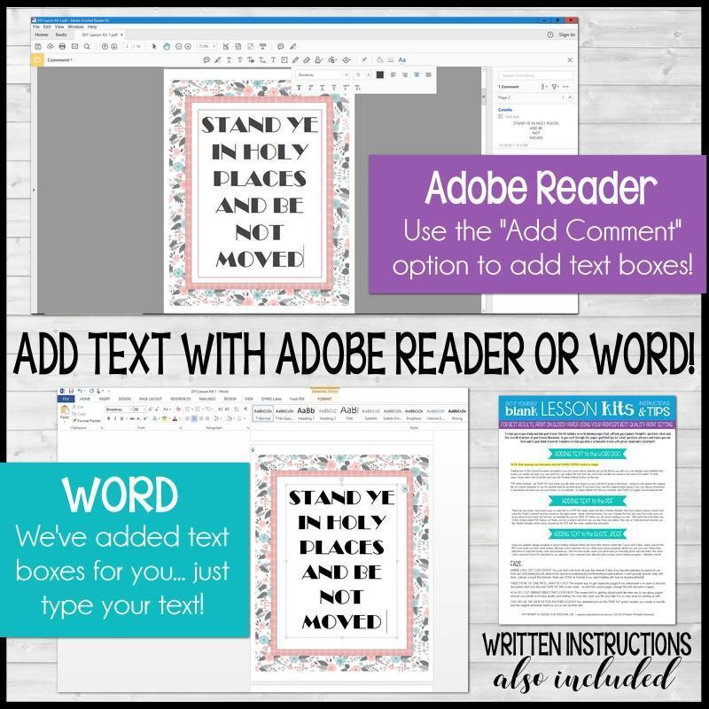 DIY Sunday Lesson Kit #8 {Blank Editable Template} PRINTABLE-My Computer is My Canvas