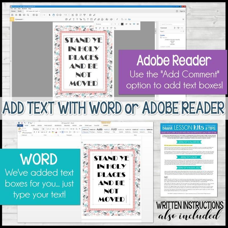 DIY Sunday Lesson Kit BUNDLE A (Kits 1, 2 & 3} PRINTABLE-My Computer is My Canvas