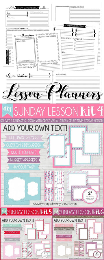 DIY Sunday Lesson Kit BUNDLE B (Kits 4, 5 & 6} PRINTABLE-My Computer is My Canvas