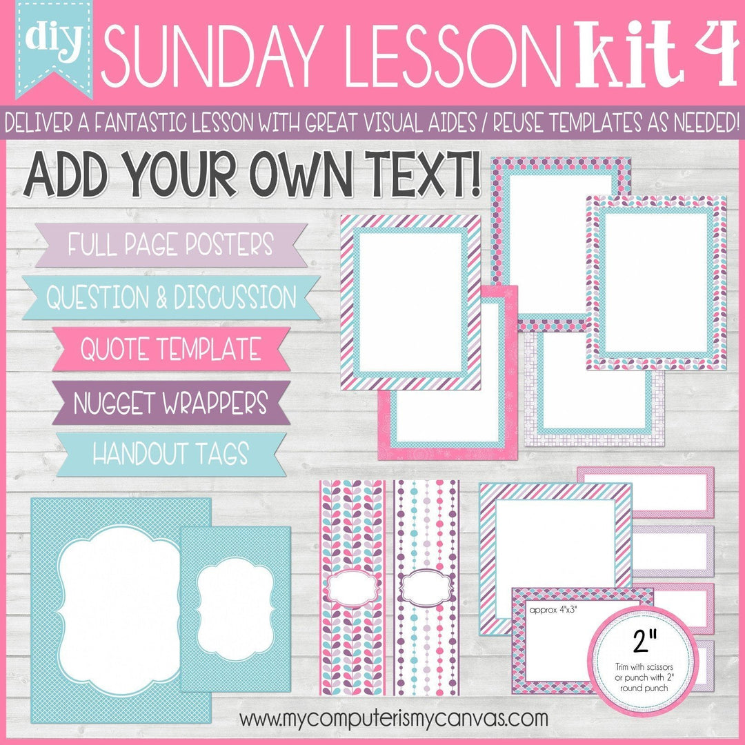 DIY Sunday Lesson Kit BUNDLE B (Kits 4, 5 & 6} PRINTABLE-My Computer is My Canvas