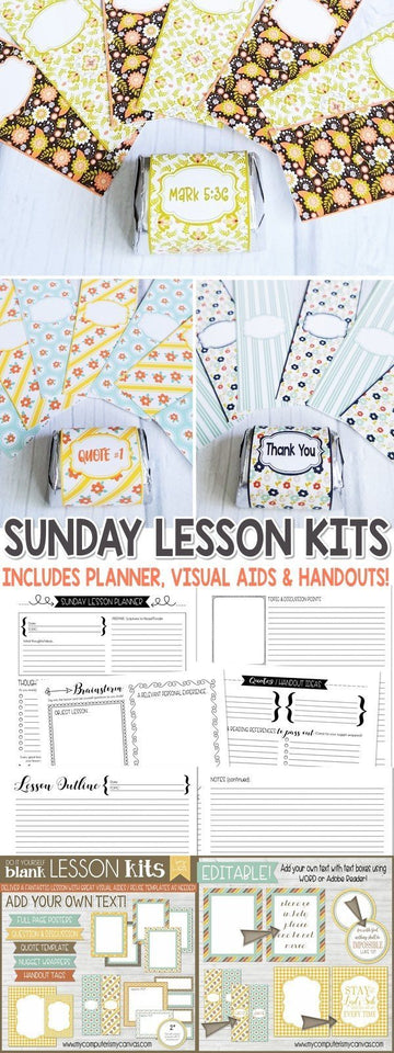 DIY Sunday Lesson Kit BUNDLE D (Kits 10, 11 & 12} PRINTABLE-My Computer is My Canvas