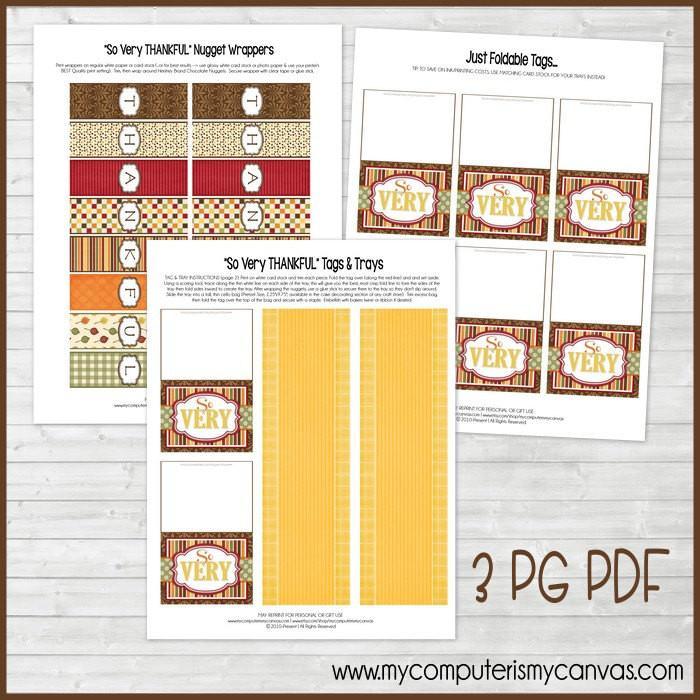Thanksgiving Nugget Wrappers {THANKFUL} PRINTABLE-My Computer is My Canvas