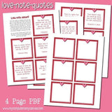 Valentine "Love Note" Quotes Tag Set PRINTABLE-My Computer is My Canvas