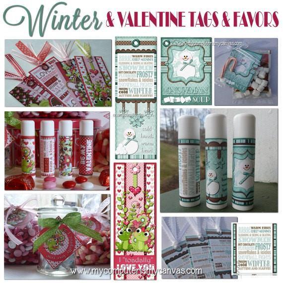 Winter & Valentine Favors & Tags PRINTABLE-My Computer is My Canvas